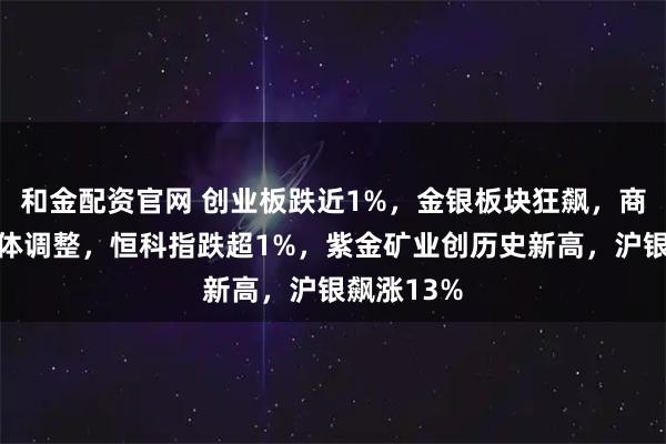和金配资官网 创业板跌近1%，金银板块狂飙，商业航天集体调整，恒科指跌超1%，紫金矿业创历史新高，沪银飙涨13%